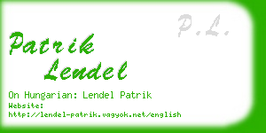 patrik lendel business card